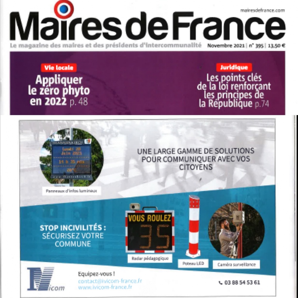 LACHOUETTE communique : présence dans le numéro Maires de France de Novembre 2021